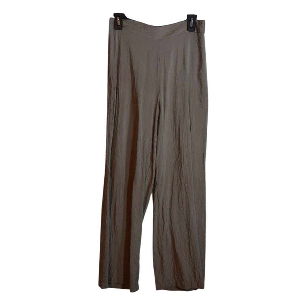 Rachel Zoe Pants Womens Small Sage Green Crinkle Wide Leg Pull On Rayon